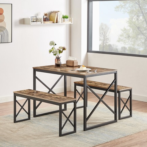 Wood dining table - set, 4