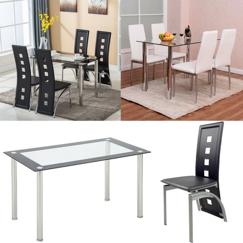 Piece dining set glass table - dining,