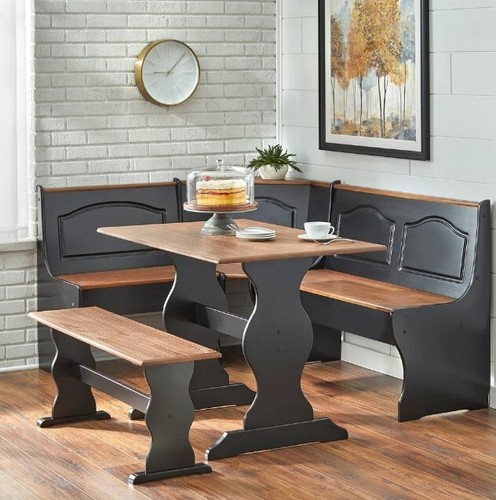 Black corner set nook dining - corner,