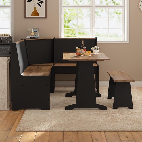 Corner dining table set with - table,